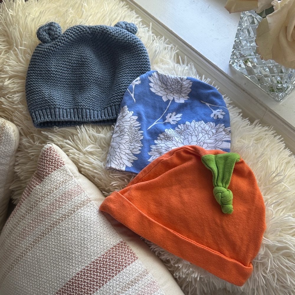 GAP Kids' Beanie Trio - Blue, Orange, Gray